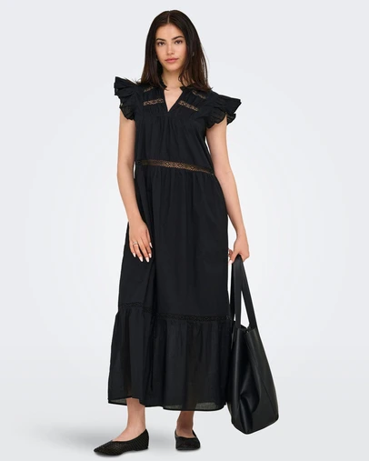 ONLY - Sunny Frilled Cotton Maxi Dress