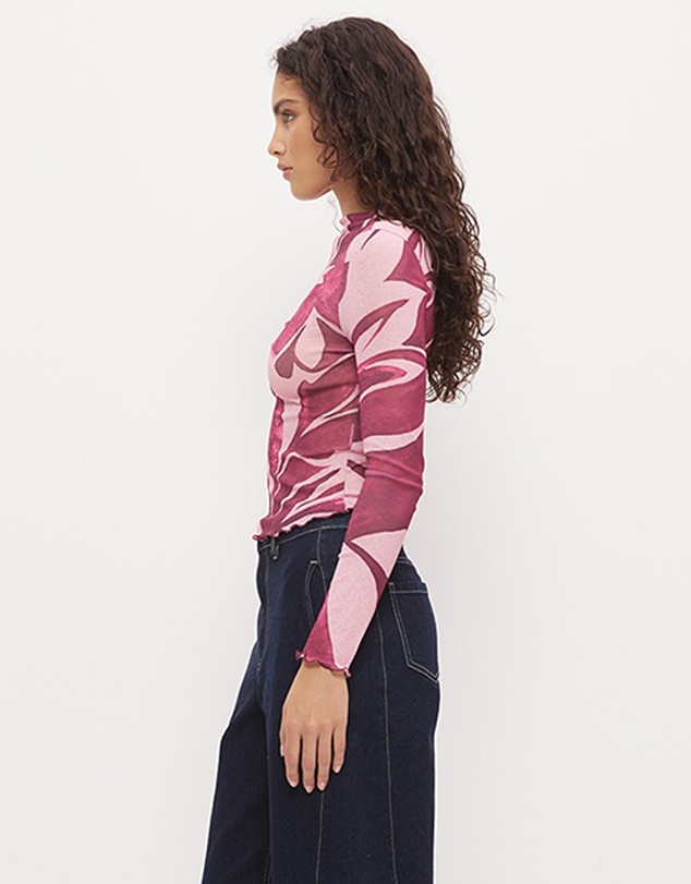 MON RENN - Peta Mock Neck Top