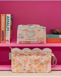 Sky Gazer - Scalloped Edge Wet Bag- Floral Azure