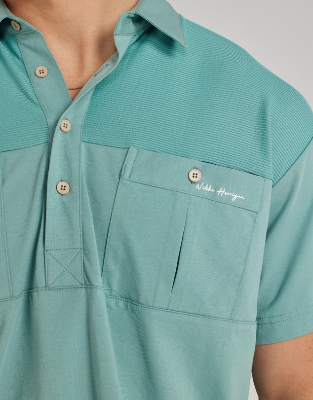 Horrigan - Santorini Pale Turquoise Pullover Polo