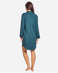 Love and Lustre - Modal Silk Trim Long Sleeve NightShirt