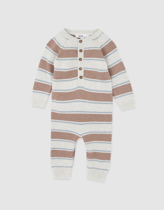 Bebe by Minihaha - Alvin Stripe Organic Knitted Romper