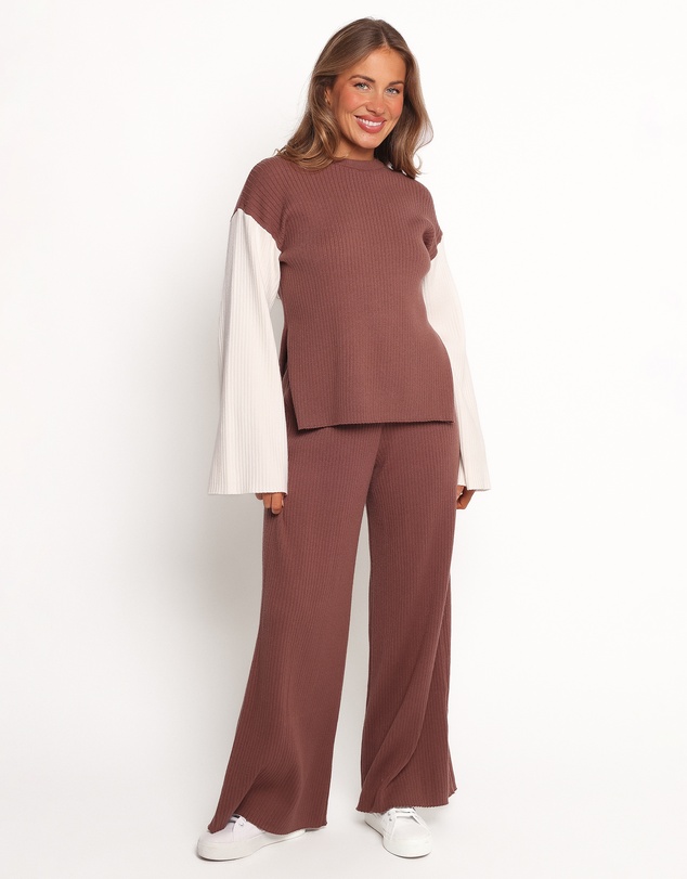 Petal & Pup - Sylvie Knitted Top - Brown Cream