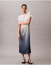 Calvin Klein - Satin Printed Relaxed Dress