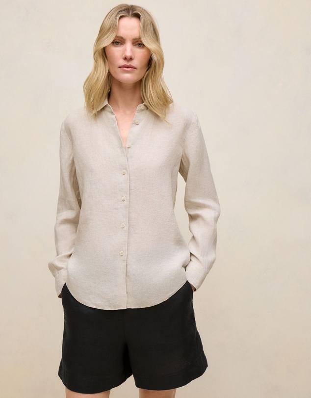 Trenery - Delave Linen Classic Shirt in Flax