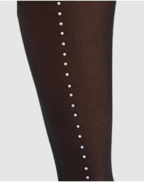 High Heel Jungle - Satellite Crystal Back Seam Sheer Tights