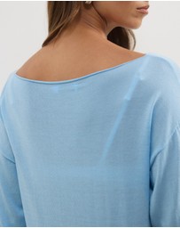 Atmos&Here - Riva Off Shoulder Fine Knit Top With Long Batwing Sleeve
