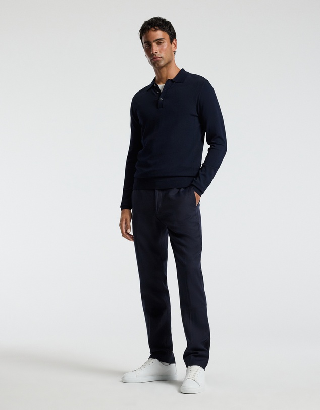 Calibre - Long Sleeve Tech Knit Polo Naval Blue