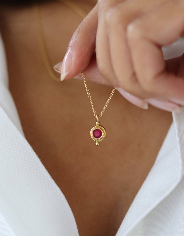 Ottoman Hands - July Birthstone Pendant Necklace
