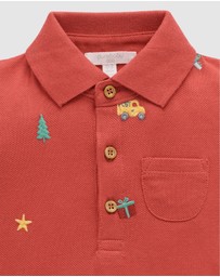 Purebaby - Christmas Polo Growsuit -Kids-Babies