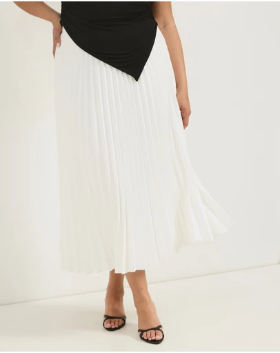 Atmos&Here Curvy - Evie Pleated Midi Skirt