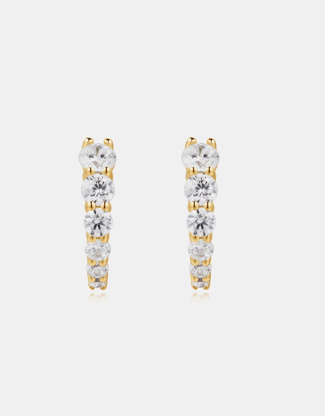Ania Haie - Ania Haie Gold Gradient Pave Huggies