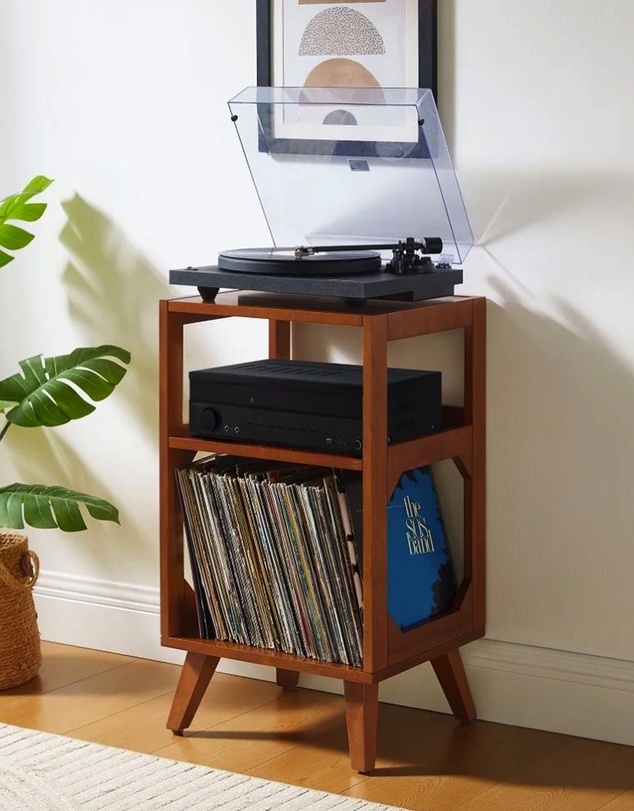 Crosley - Crosley Voyager Bluetooth Portable Turntable + Crosley Asheville Stand Bundle - Floral