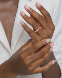 Elli Jewelry - Ring Agate 925 Sterling Silver Gold-Plated