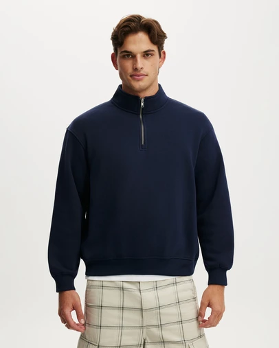 Cotton On - 1/4 Zip Crew Sweat