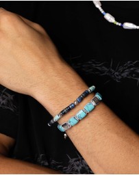 Nialaya Jewellery - The Dorje Flatbead Collection - Turquoise and Silver