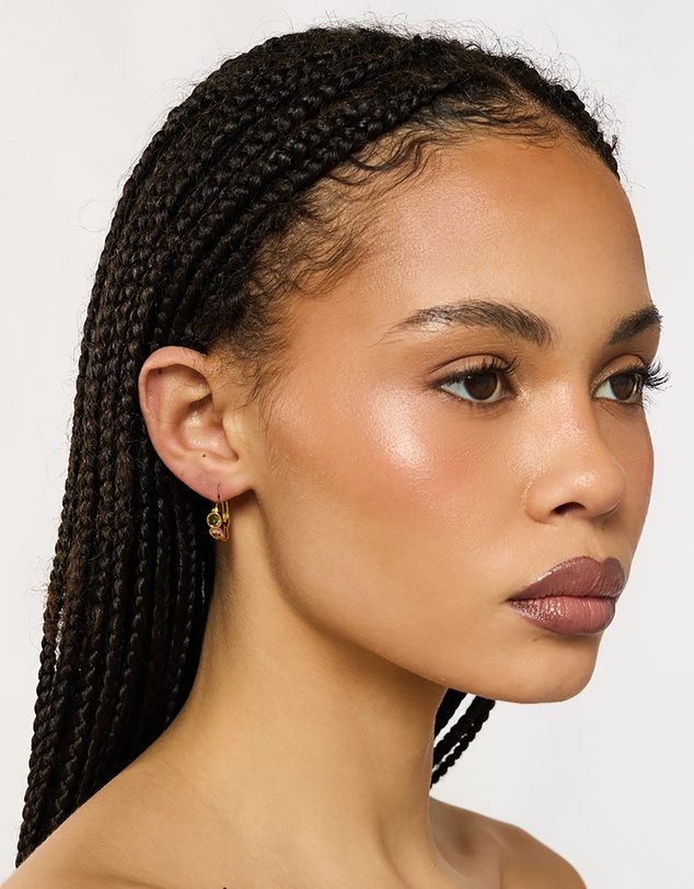 PETA AND JAIN - Flora Gemstone Hoop Earrings
