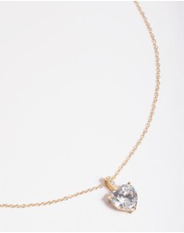 Lovisa - Gold Plated Sterling Silver Cubic Zirconia Heart Necklace