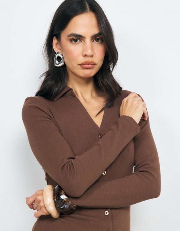 AERE - Tess Button Through Top