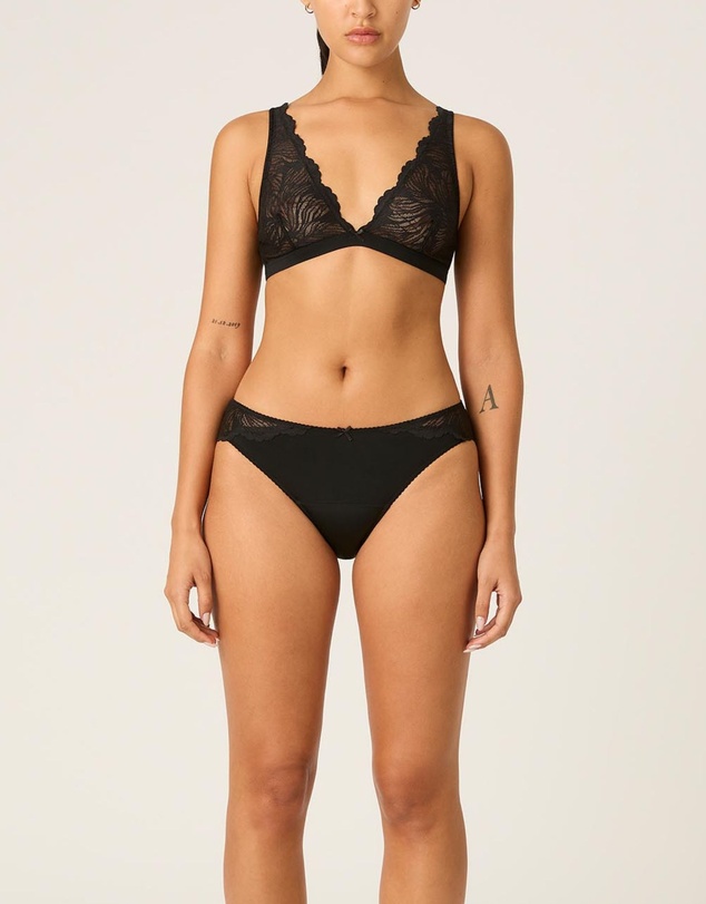 Modibodi - Ines Midi Period Brief Moderate Absorbency Noir Black