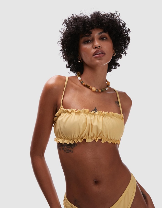 TOPSHOP - Miami Frill Bandeau Bikini Top