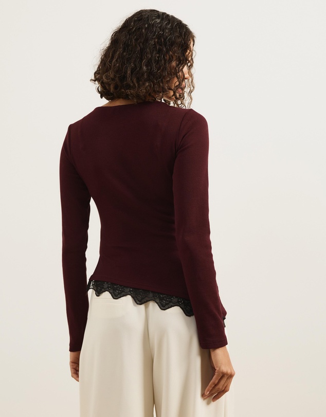 Atmos&Here - Sienna Lace Jersey Long Sleeve Top