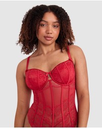 Bras N Things - Bethany Underwire Bodysuit - Red