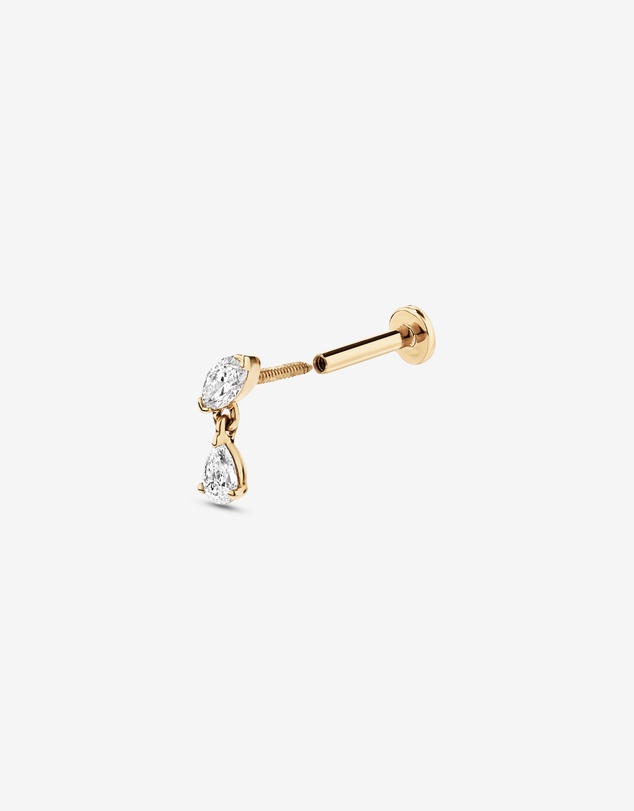 Michael Hill - 0.09 Carat TW Laboratory-Grown Diamond Marquise Cut Stud with Pear Cut Drop in 10kt Yellow Gold