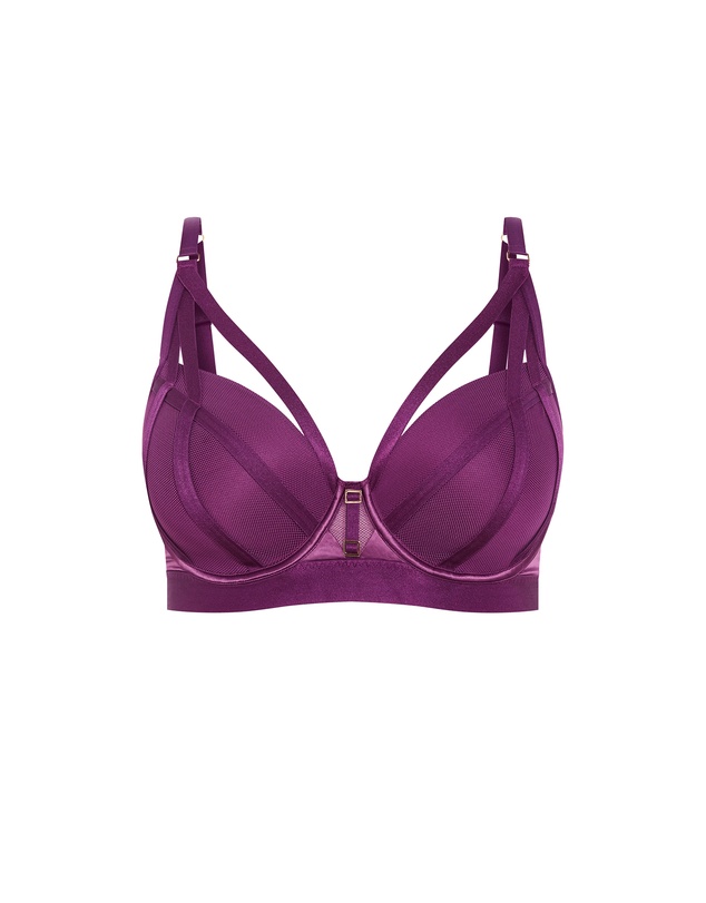 City Chic - Onyx Longline Contour Bra - Purple Iris