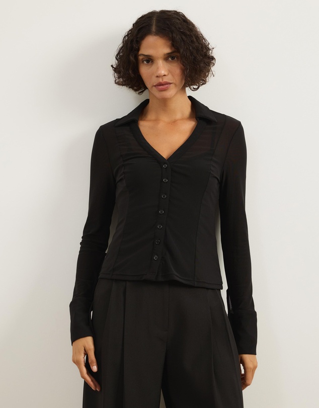 Atmos&Here - Willa Long Sleeve Mesh Shirt