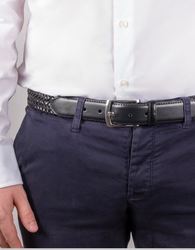DENTS - Woven Stretch Plaited Leather Belt