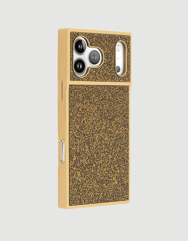 Flaunt - Flaunt Square Elegance Gold Crystal MagSafe Case for iPhone 18 Pro / 17 Pro