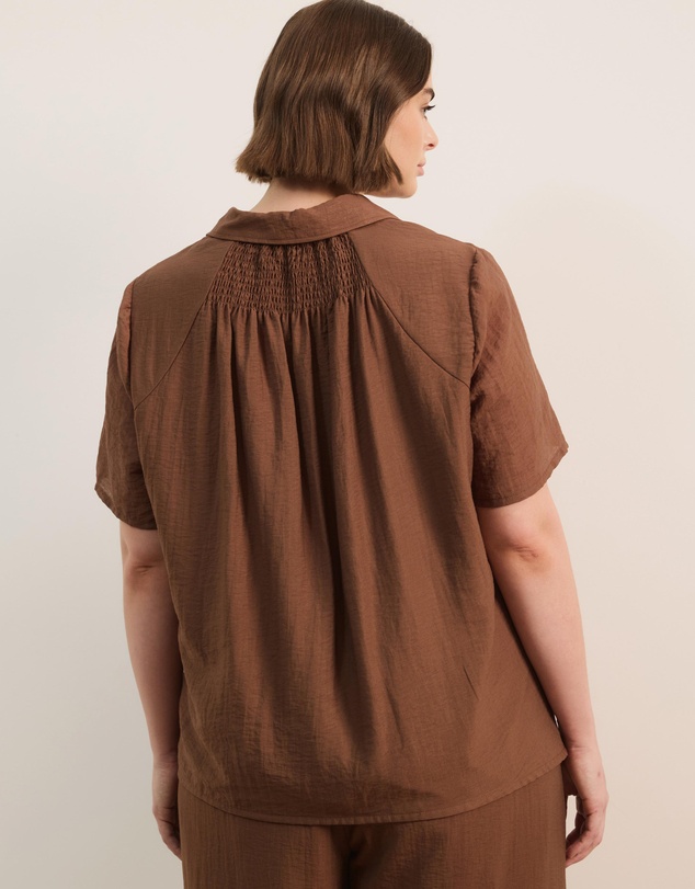 Atmos&Here Curvy - Josie Linen Blend Short Sleeve Shirt