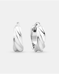 Michael Hill - Silver Twist Pattern Huggie Earrings