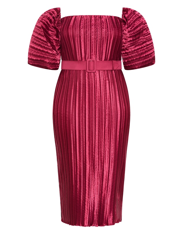City Chic - Krista Pleat Midi Dress