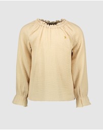 Like FLO - Fancy Woven Long Sleeve Blouse - Kids-Teens