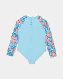 Roxy - Girls 8 to 16 Hibiscus Hugs Long Sleeve Onesie Rash Vest