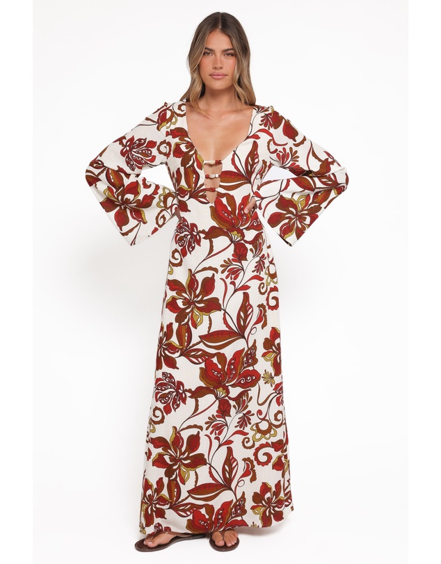 Petal & Pup - Inala Maxi Dress - Brown Floral