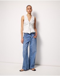 AERE - Juniper Tie Front Top