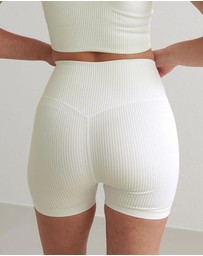 Aim'n - Ribbed Midi Biker Shorts