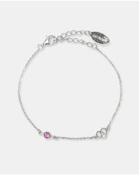 Georgini - Natural Amethyst And Two Natural Diamond February Silver Bracelet