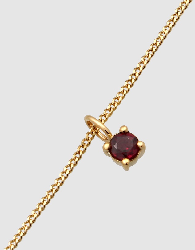 Elli Jewelry - Garnet Choker Necklace in Gold-Plated 925 Silver