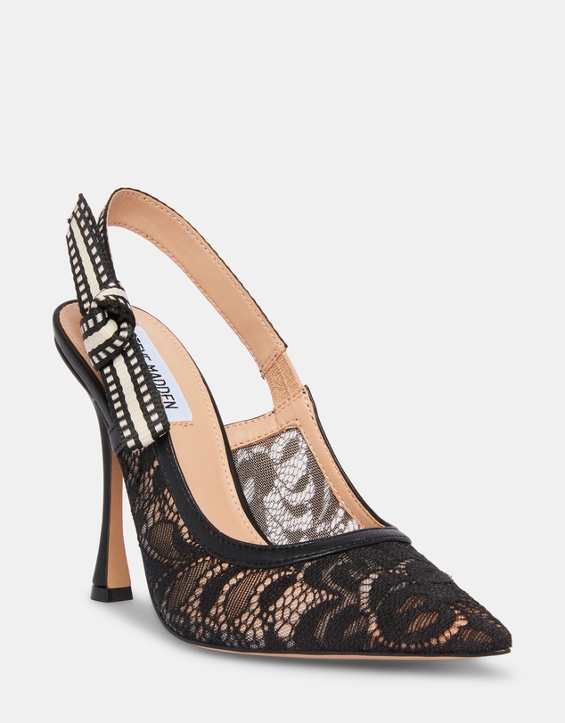 Steve Madden - Bri Black Lace Heels