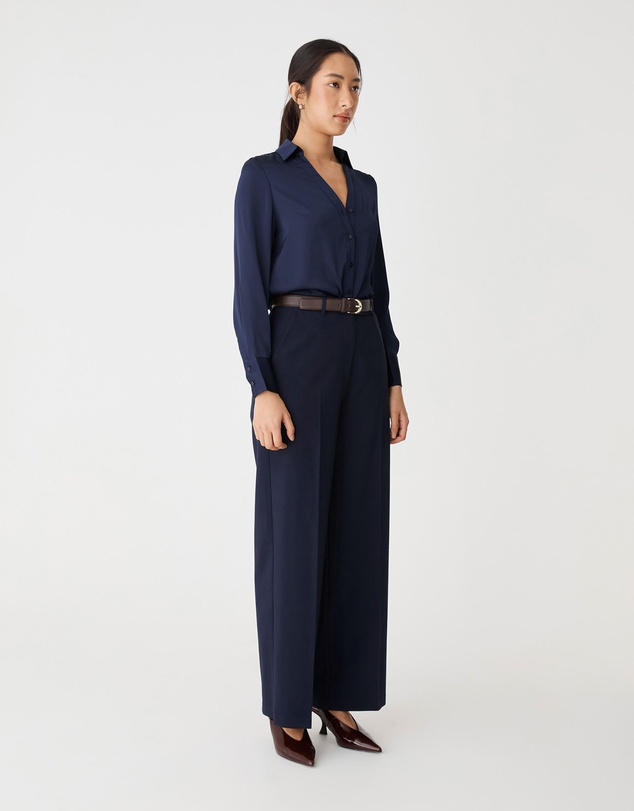 Forcast - Lila V-neck Satin Blouse