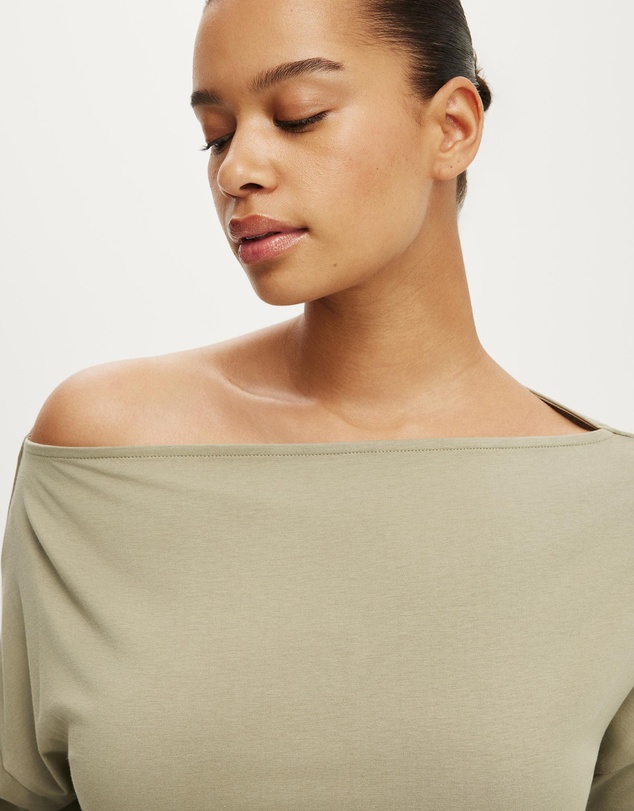 Cotton On - Sage Off Shoulder Long Sleeve
