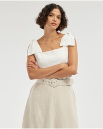 Amelius - Mavie Bow Linen Top