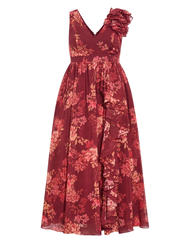 City Chic - Mystique Print Ruffle Maxi Dress