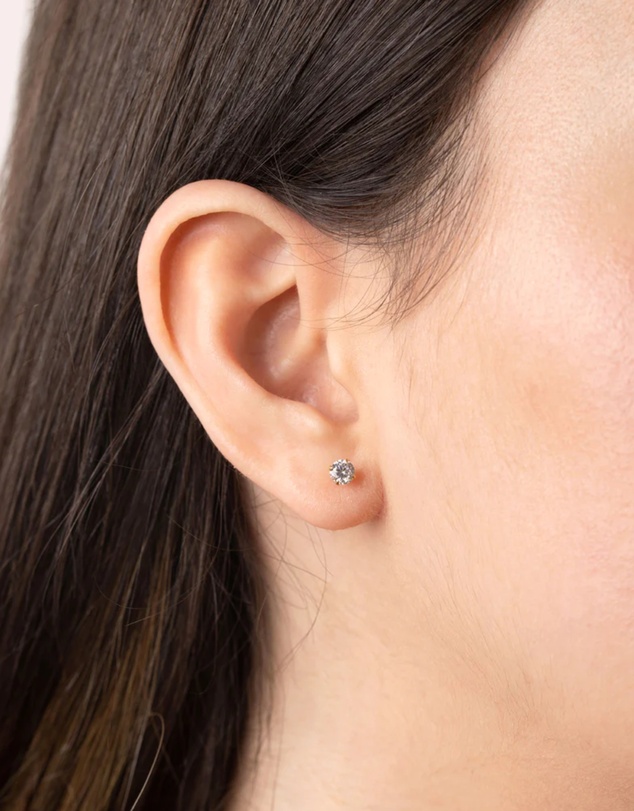 Lovisa - 24 Carat Gold Plated Surgical Steel Round Cubic Zirconia Pack Stud Earrings