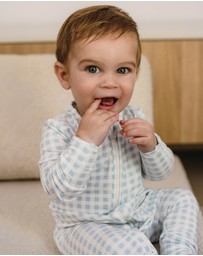 Kynd Baby - Day Or Night Onesie in Blue Gingham