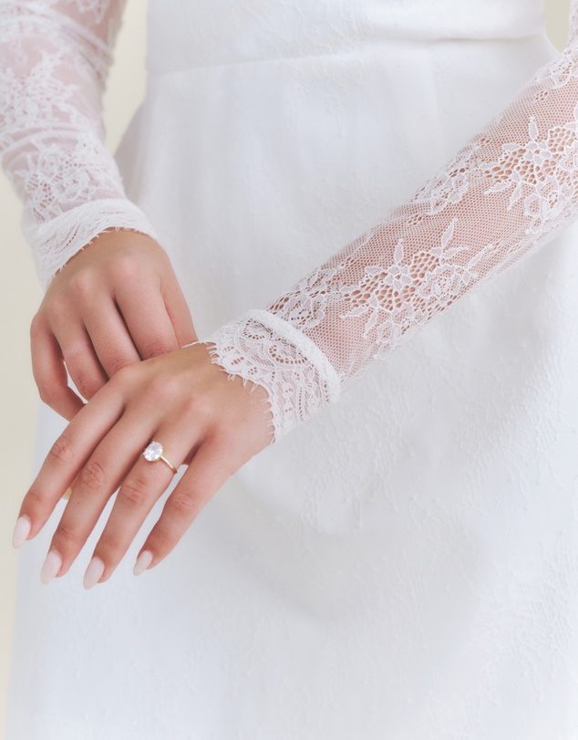 Six Stories - Lace Sleeve Cup Detail Mini Dress
